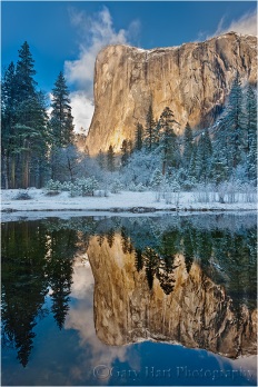 Reflection, El Capitan winter morning, Yosemite