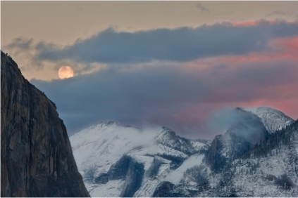 Winter Moonrise, Half Dome, Yosemite