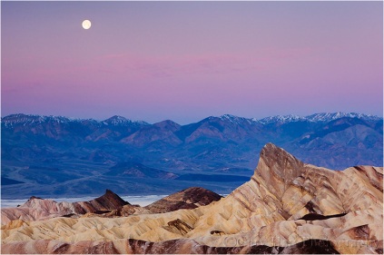 Sunrise Moonset, Zabriskie Point, Death Valley