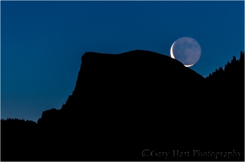 New Day, Half Dome and Crescent Moon, Yosemite