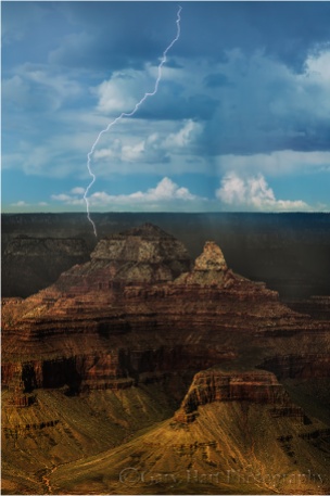 Lightning Strike, Zoroaster Temple and Brahma Temple, Grand Canyon
