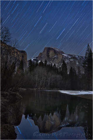 Star Trails and Reflection, Half Dome, Yosemite