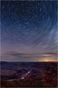 Star Trails Above the Colorado River, Desert View, Grand Canyon: Here's a 30 minute exposure toward the North Star. Notice how little movement the North Star shows compared to the stars toward the edge of the frame.