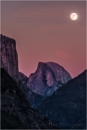 Moonrise, El Capitan and Half Dome, Yosemite