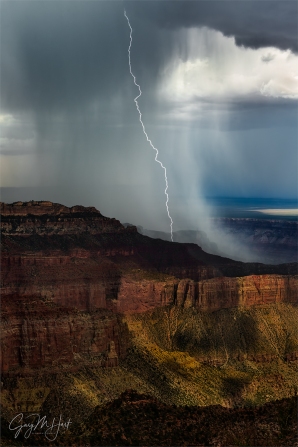 Gary Hart Photography: Electric Downpour, Point Imperial Lightning, North Rim, Grand Canyon