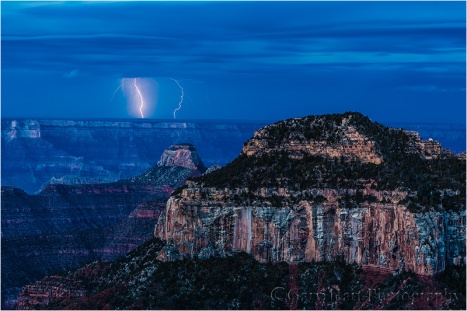 Lightning Before Dawn, Bright Angel Point, North Rim, Grand Canyon