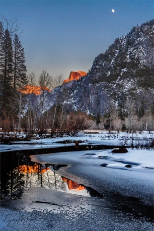 Gary Hart Photography: Winter Moonrise, Merced River, Yosemite