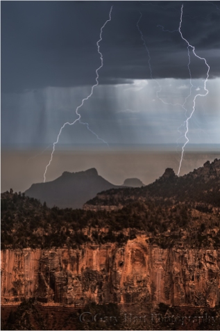 Gary Hart Photography: Too Close, Lightning on the North Rim, Grand Canyon