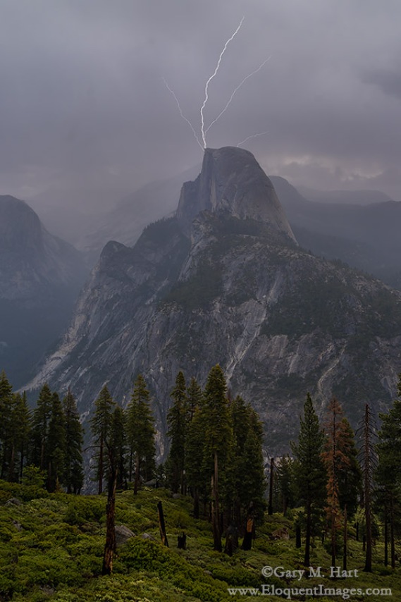 Gary Hart Photography: Half Dome Lightning Strike, Glacier Point, Yosemite