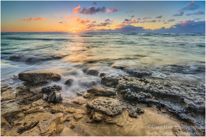 Gary Hart Photography: Sunset on the Rocks, Ke'e Beach, Kauai