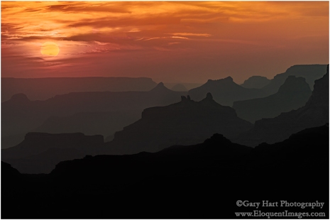 Gary Hart Photography: Sunset Silhouettes, Desert View, Grand Canyon