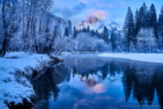 Gary Hart Photography: Winter Blue Hour Reflection, Half Dome, Yosemite