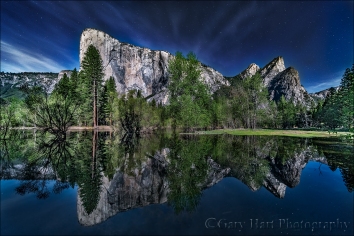 Gary Hart Photography: Moonlight Reflection, El Capitan and the Three Brothers, Yosemite