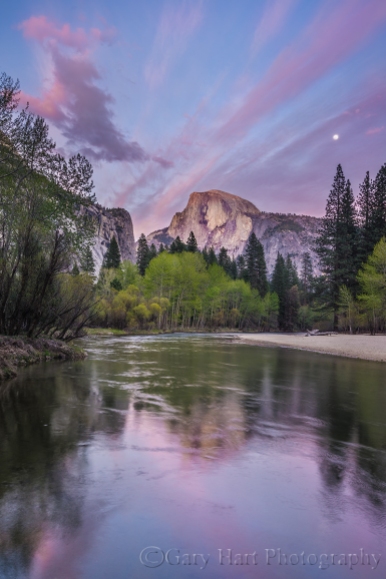 Gary Hart Photography: Spring Moon, Half Dome, Yosemite