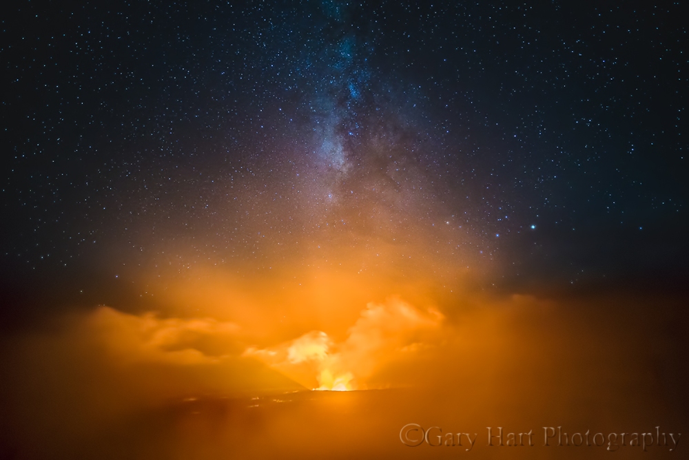 Gary Hart Photography: Fire and Mist, Halemaumau Crater, Kilauea, Hawaii