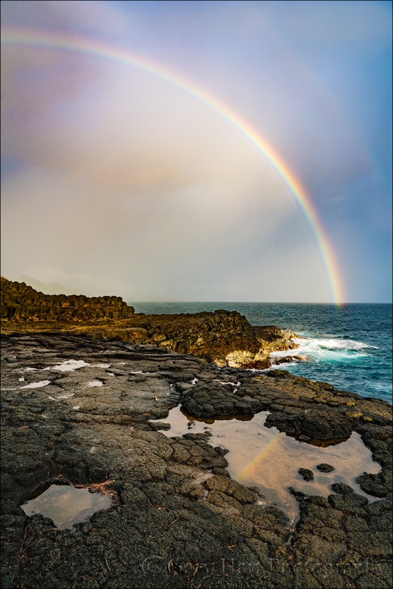Gary Hart Photography: Rainbow Reflection, Queen's Bath, Kauai, Hawaii