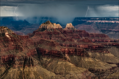 Gary Hart Photography: Lightning Bookends, Grand Canyon Lodge, Grand Canyon North Rim