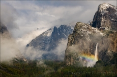 Gary Hart Photography: Rainbow and Snowfall, Bridalveil Fall, Yosemite