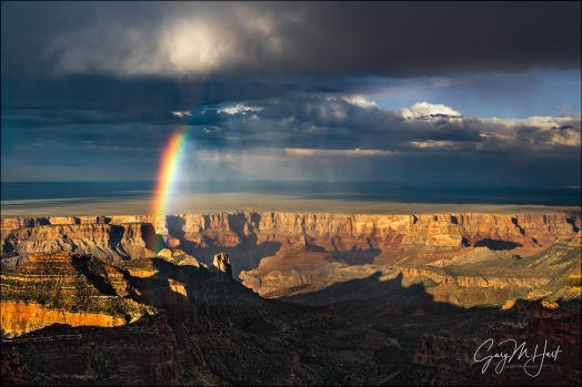 Gary Hart Photography: Nature's Prism, Rainbow Above Marble Canyon, Roosevelt Point, Grand Canyon