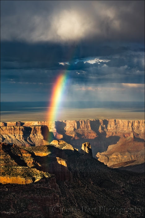 Gary Hart Photography: Touch the Sky, Roosevelt Point Rainbow, Grand Canyon