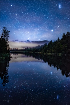Gary Hart Photography: Dark Sky Dreams, Lake Matheson, New Zealand