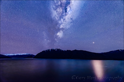 Gary Hart Photography: Mars Rising, Milky Way and Lake Hawea, New Zealand