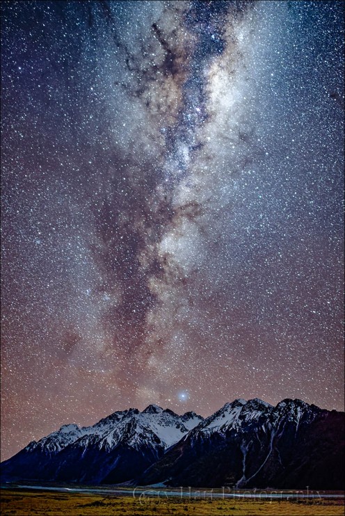 Gary Hart Photography: Milky Way, Nun's Veil and Tasman River, Mt. Cook / Aoraki National Park, New Zealand