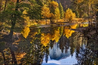 Gary Hart Photography: Half Dome Autumn Reflection, Sentinel Bridge, Yosemite
