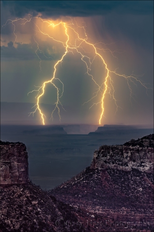 Gary Hart Photography: Forked Lightning, Point Imperial, Grand Canyon