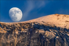 Gary Hart Photography: Winter Moon, Half Dome, Yosemite