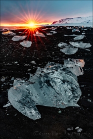 Gary Hart Photography: Sunset, Diamond Beach, Iceland