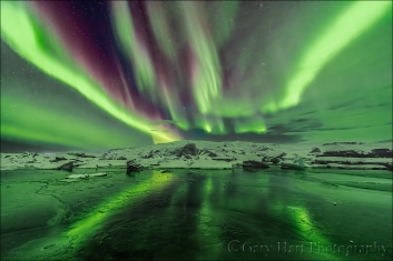 Gary Hart Photography: Aurora Streaks, Glacier Lagoon, Iceland