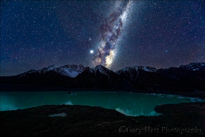 Gary Hart Photography: Wanaka Night, Milky Way and City Lights, Lake Wanaka, New Zealand