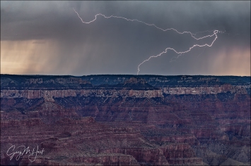 Gary Hart Photography: Serpentine Lightning, Mather Point, Grand Canyon South Rim