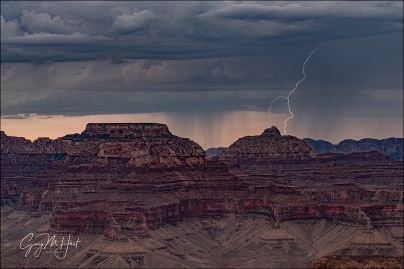 Gary Hart Photography: Lightning, Wotan's Throne and Vishnu Temple, Grand Canyon