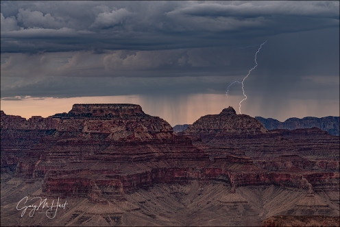 Gary Hart Photography: Lightning, Wotan's Throne and Vishnu Temple, Grand Canyon