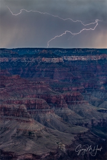 Gary Hart Photography: Serpentine Lightning, Mather Point, Grand Canyon South Rim