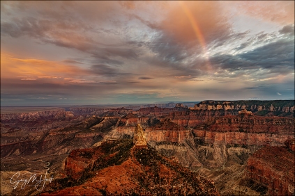 Gary Hart Photography: Rainbow at Dusk, Point Imperial, Grand Canyon