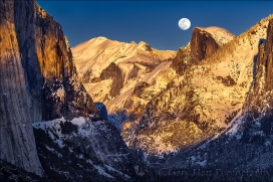 Gary Hart Photography: Moonrise, Horsetail Fall and Half Dome, Yosemite