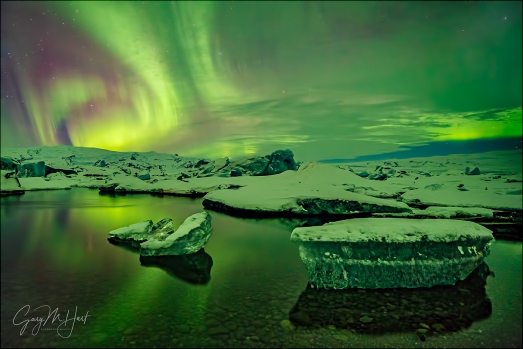 Gary Hart Photography: Aurora Reflection, Glacier Lagoon, Iceland