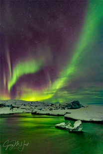 Gary Hart Photography: Green Streak, Aurora and Glacier Lagoon, Iceland