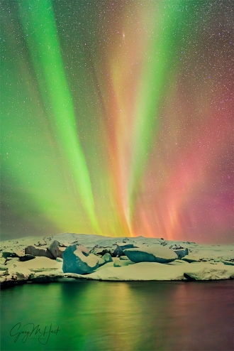 Gary Hart Photography: Neon Night, Aurora and Glacier Lagoon, Iceland
