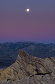 Gary Hart Photography: Moonset, Zabriskie Point and Manly Beacon, Death Valley