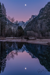 Gary Hart Photography: Magenta Moonrise, Half Dome and the Merced River, Yosemite