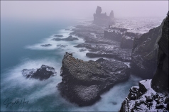 Gary Hart Photography: Winter Fog, Londrangar Basalt Cliffs, Iceland