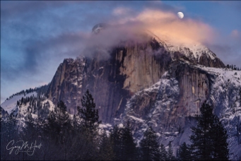 Gary Hart Photography: Moonrise Through the Clouds, Half Dome, Yosemite