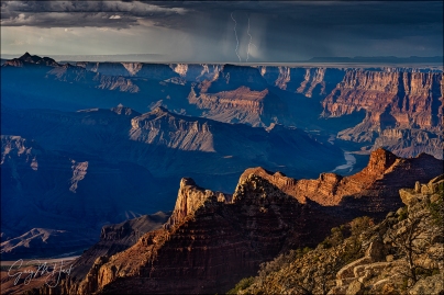 Gary Hart Photography: Parallel Lightning, Lipan Point, Grand Canyon