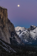 Gary Hart Photography: Winter Twilight Moonrise, El Capitan and Half Dome, Yosemite