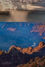 Gary Hart Photography: Rain Curtain Lightning, Lipan Point, Grand Canyon