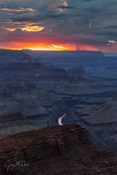 Gary Hart Photography: Electric Sunset, Hopi Point Lightning, Grand Canyon